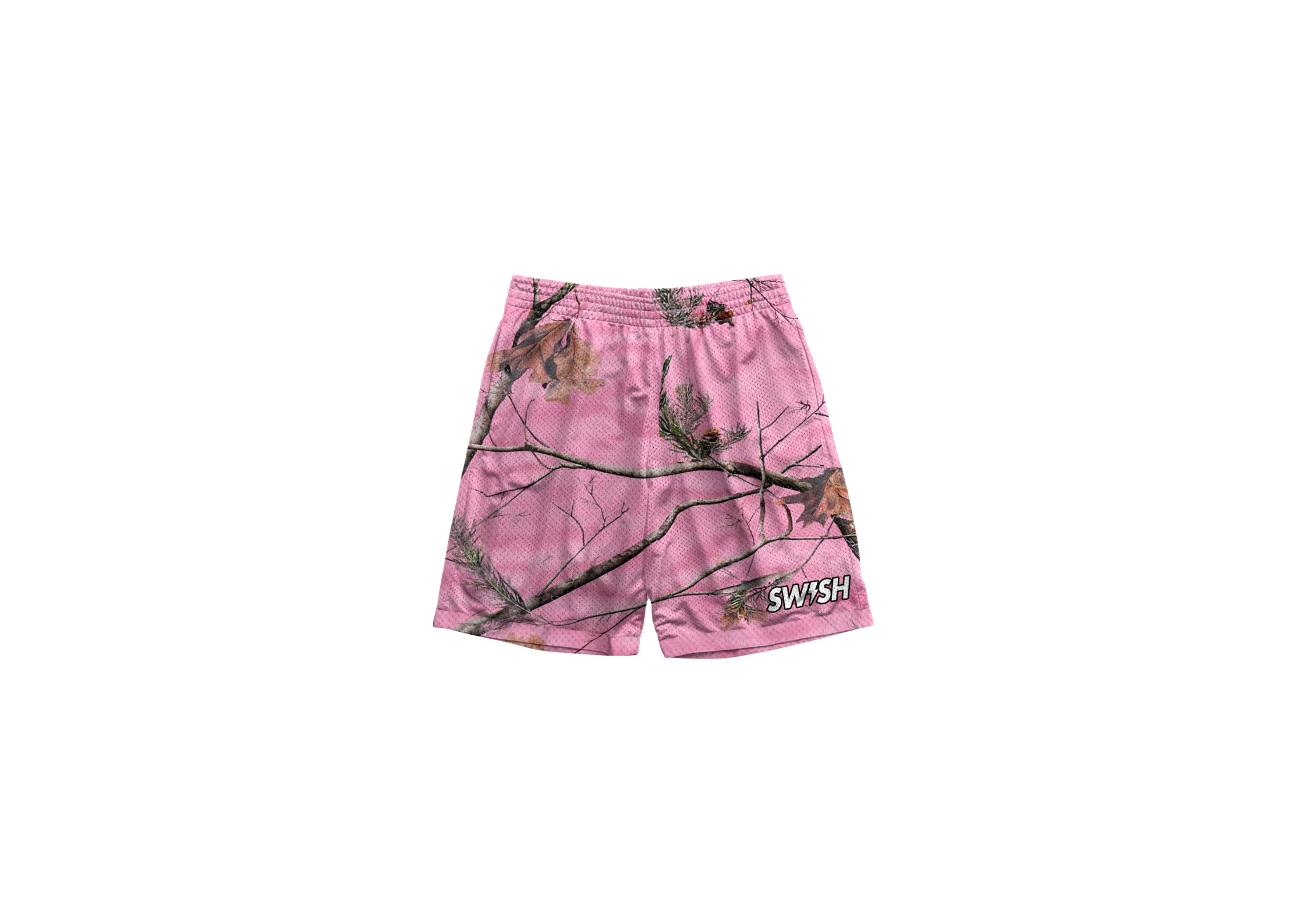 Pink Real Tree Mesh Short